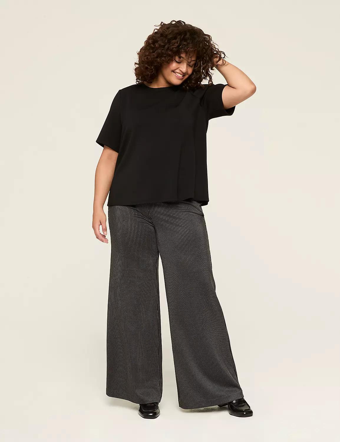 Knit Pull-On Wide Leg Palazzo Pant Product Image