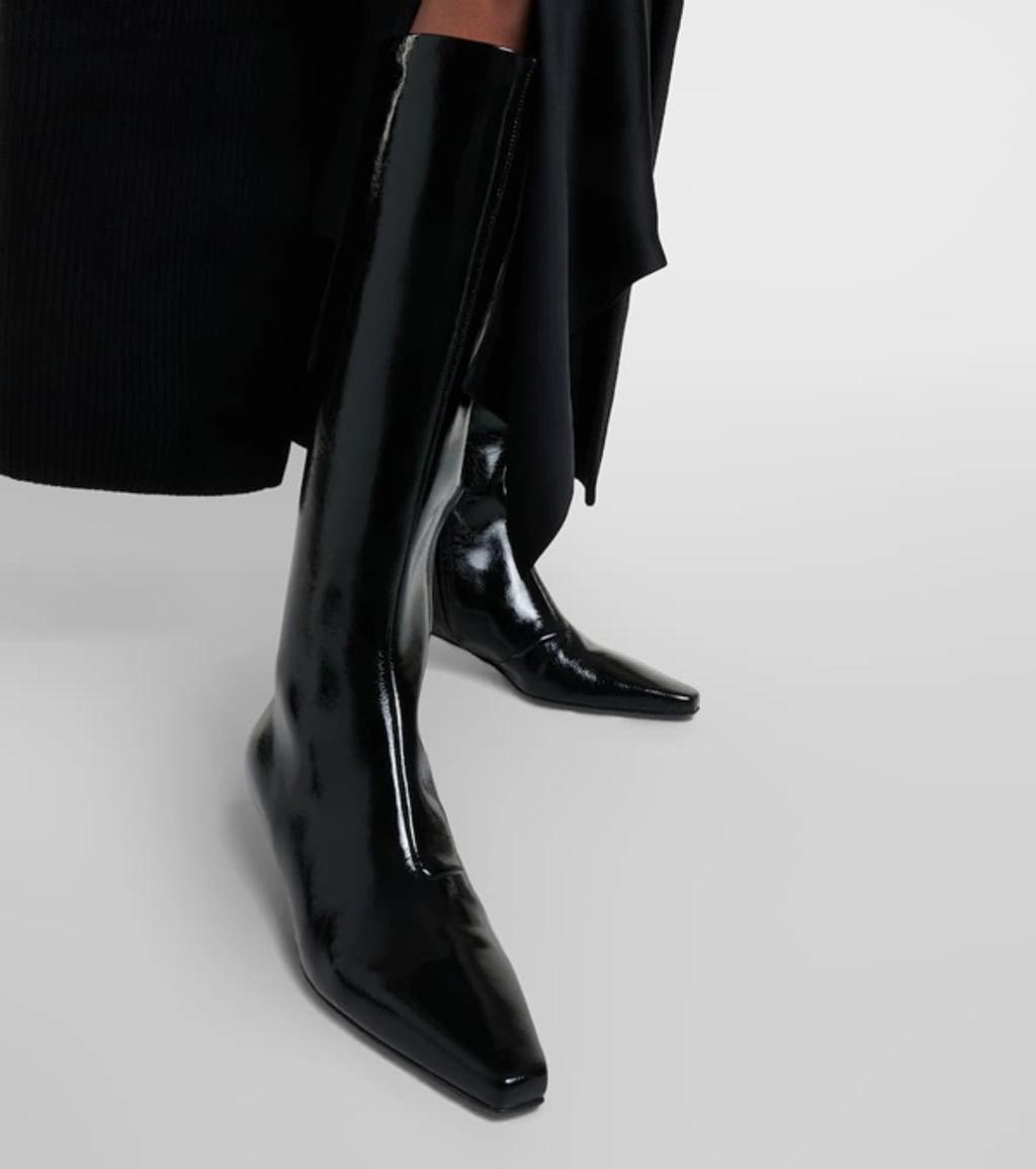 The Slim Knee-high Boot Black Patent Product Image