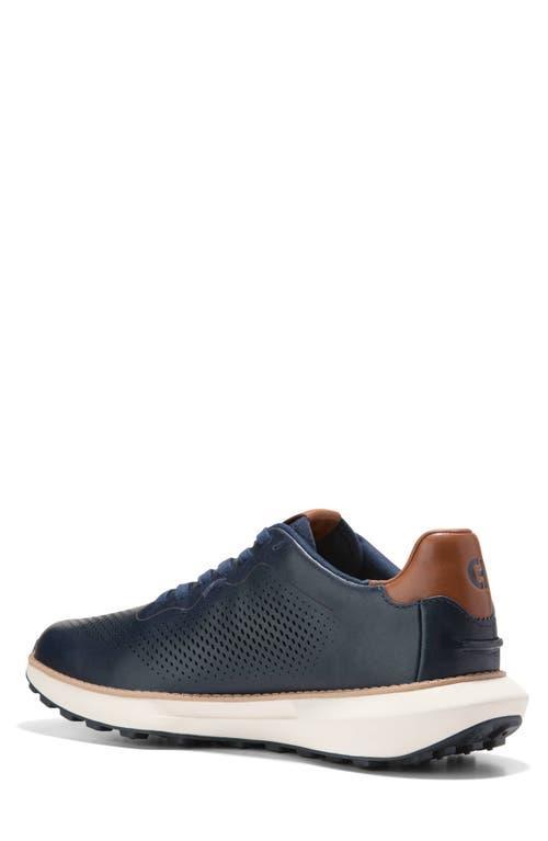 COLE HAAN Grandpro Ashland Laser Perforated Sneaker In Navy Blazer-british Tan-ivory Product Image