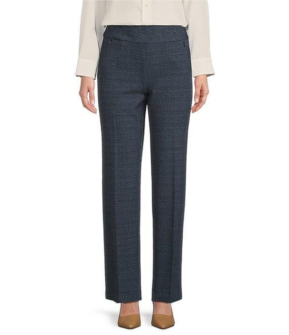 Investments the PARK AVE fit Scratch Print Stretch Front Pocketed Tummy Control Straight Leg Pants Product Image