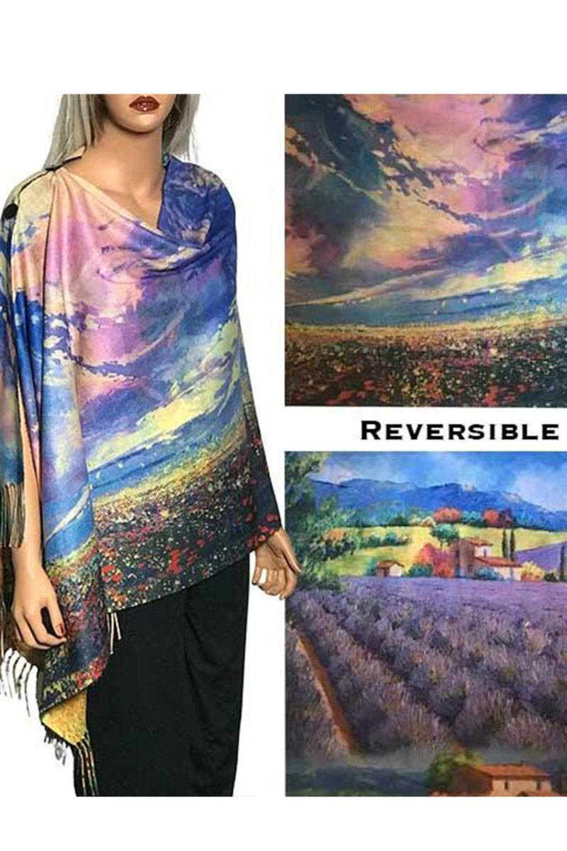 Sueded Art Design Reversible Shawls Product Image