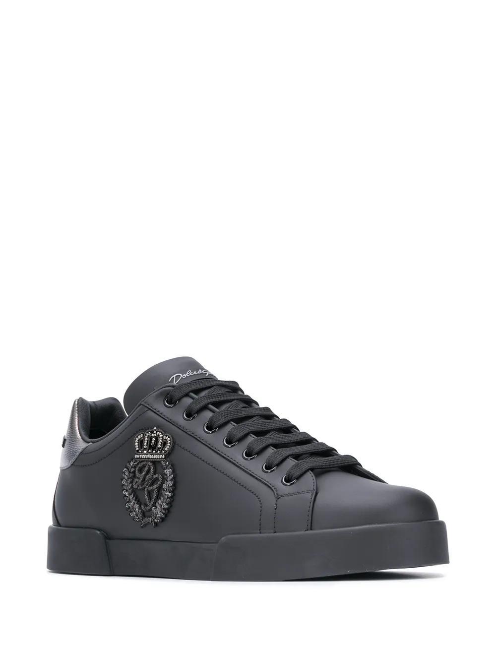 Portofino crown-patch leather sneakers Product Image