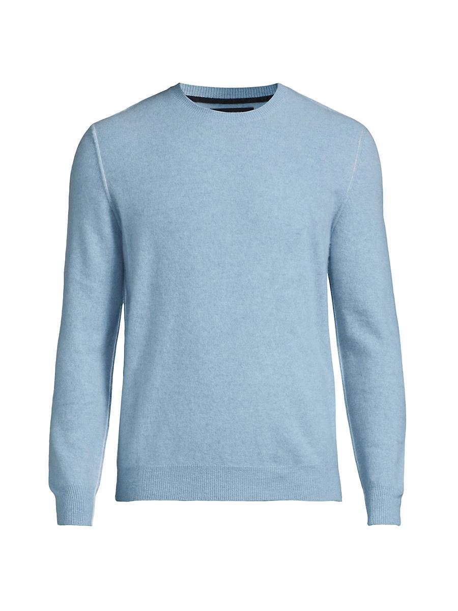 Mens Contrast-Trimmed Cashmere Crewneck Sweater Product Image
