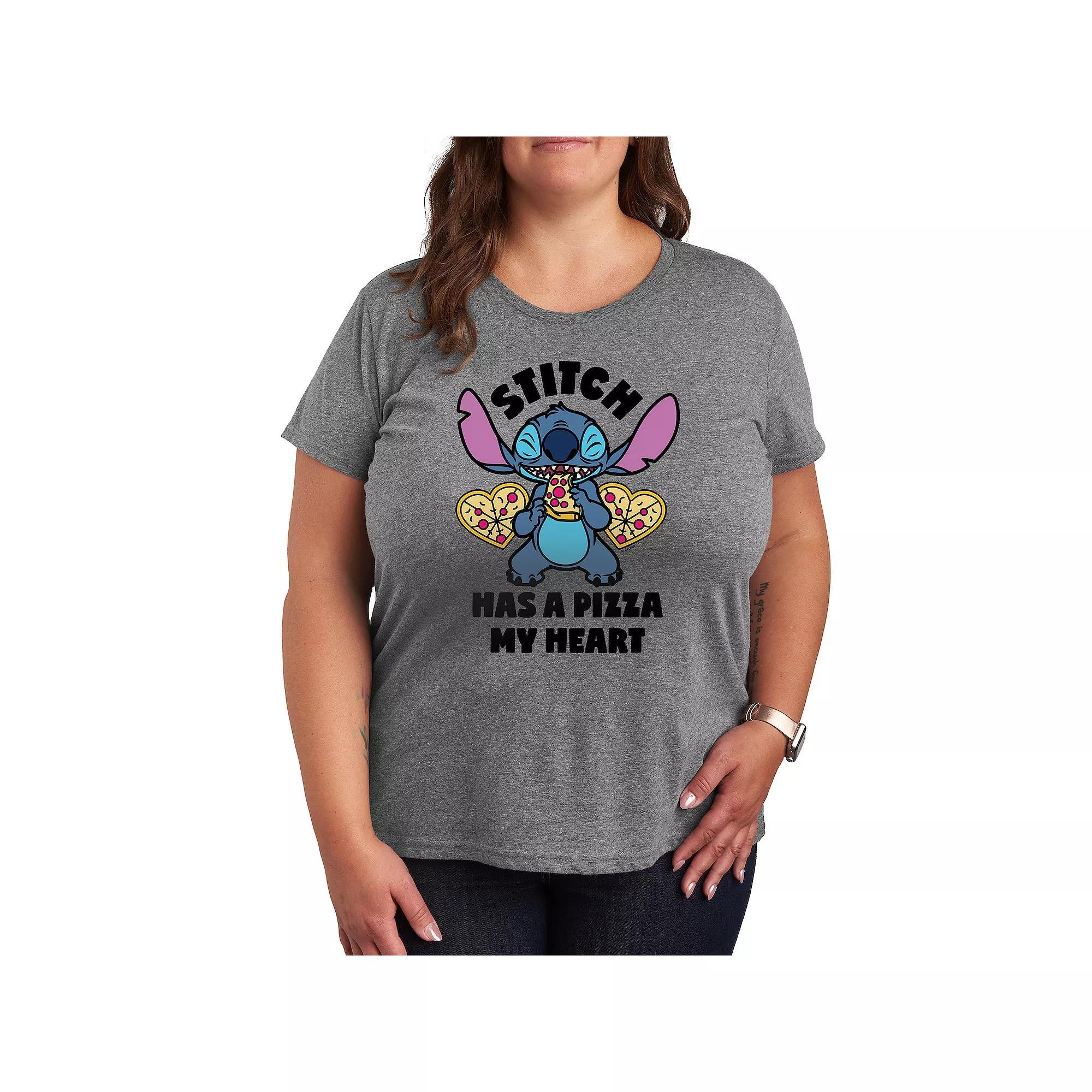 Disney's Lilo & Stitch Plus Pizza My Heart Graphic Tee, Women's,  Product Image