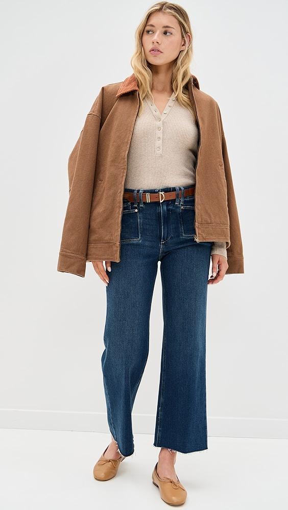 PAIGE Anessa with Set In Pockets + Raw Hem Jeans | Shopbop Product Image