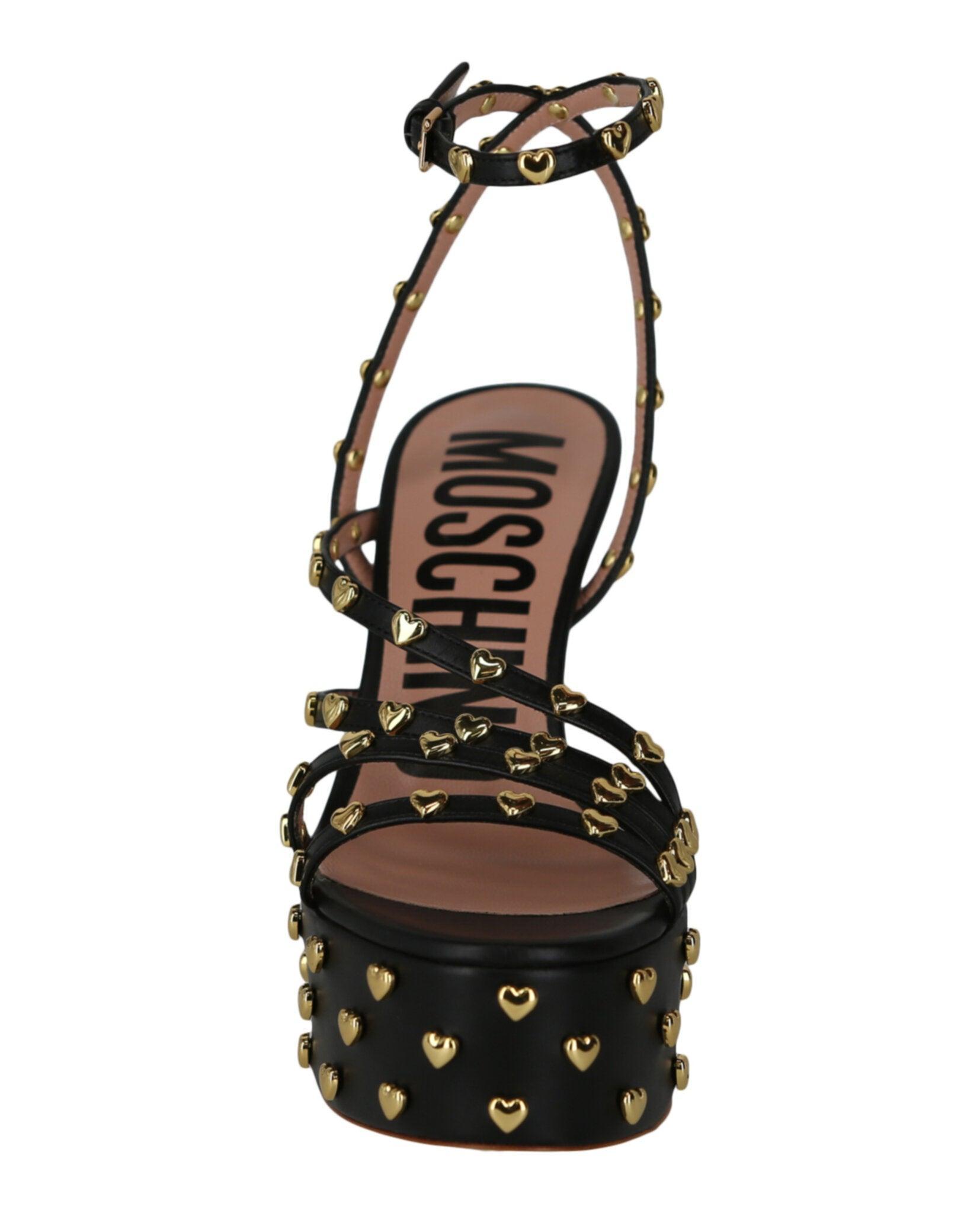 Moschino Heart Studded Platform Heels Female Product Image