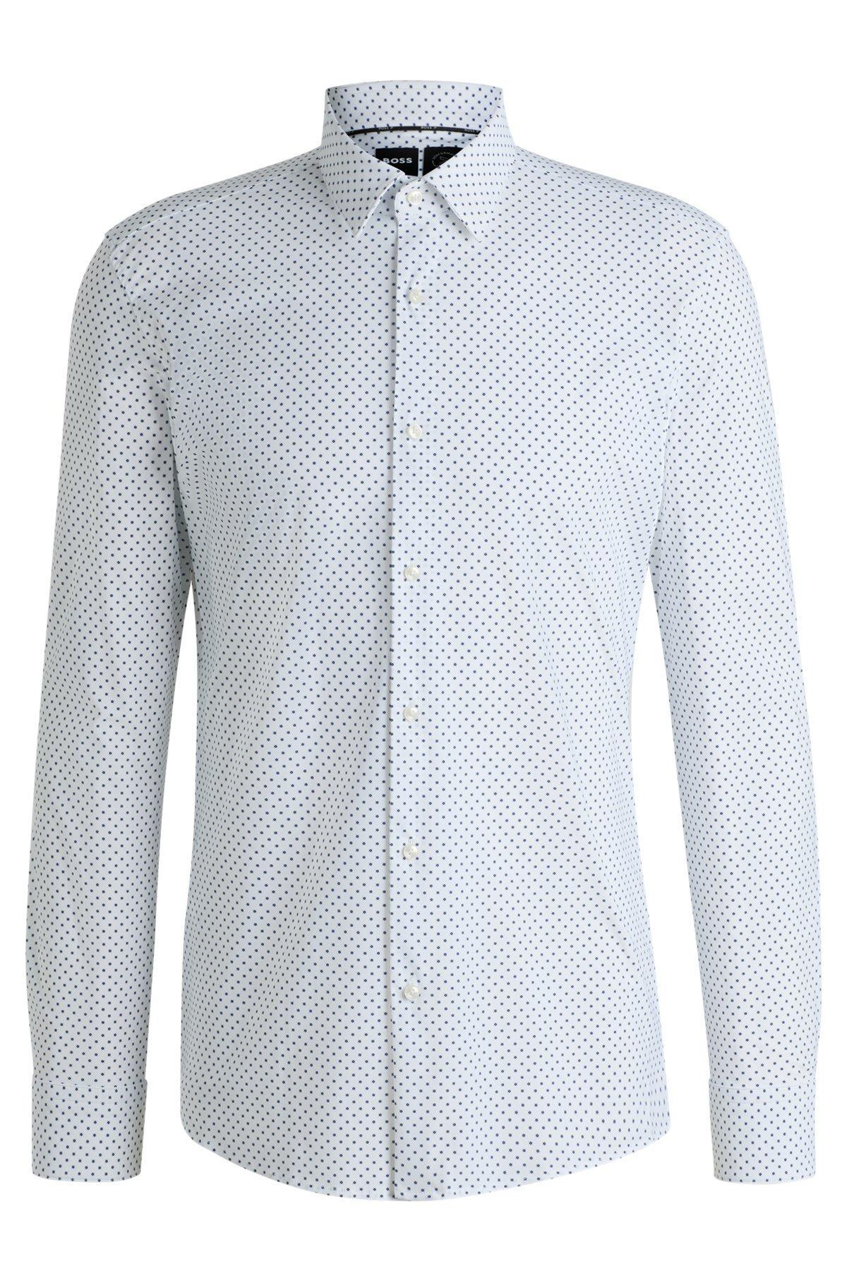 Slim-fit shirt in printed performance-stretch jersey Product Image