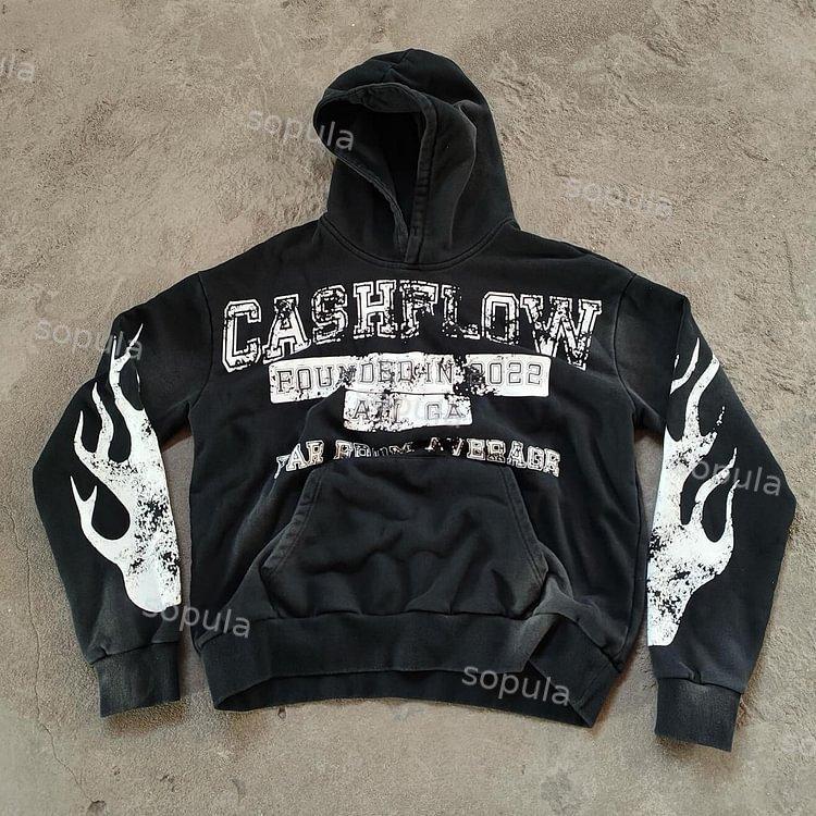 Vintage Spider Graphic Acid Washed Oversized Hoodie Product Image