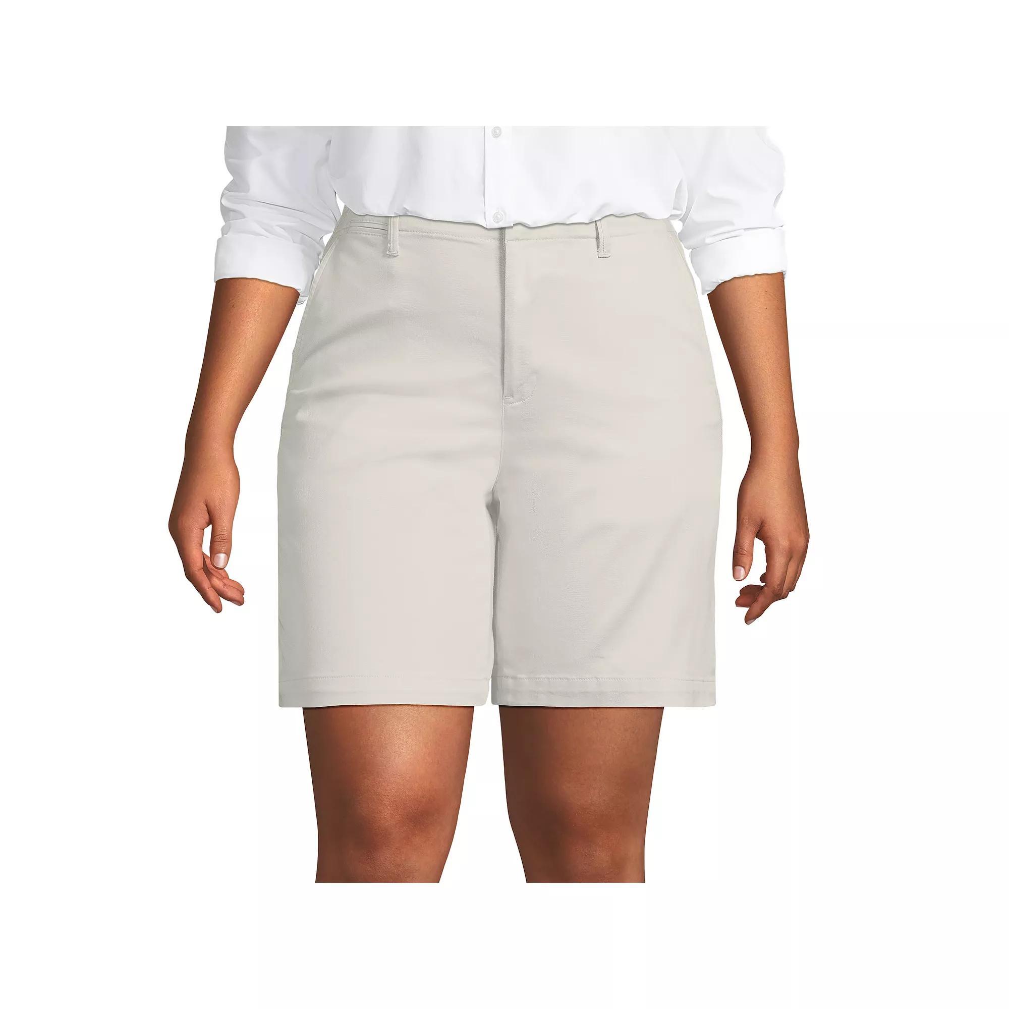 Plus Size Lands' End Classic 7" Chino Shorts, Women's, Size: 20 W, Light Grey Product Image