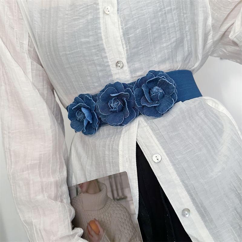 Denim Flower Belt Product Image