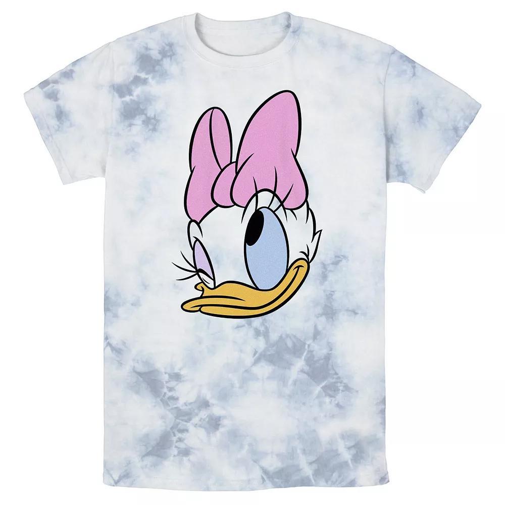 Men's Disney Daisy Duck Winking Face Portrait Wash Tee, Size: XXL, Black Grey Product Image