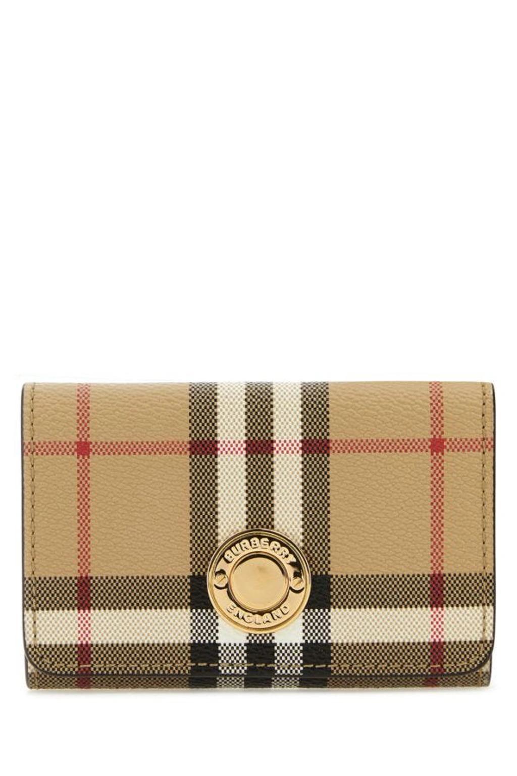 BURBERRY Woman Printed Canvas Wallet In Archive Beige Product Image