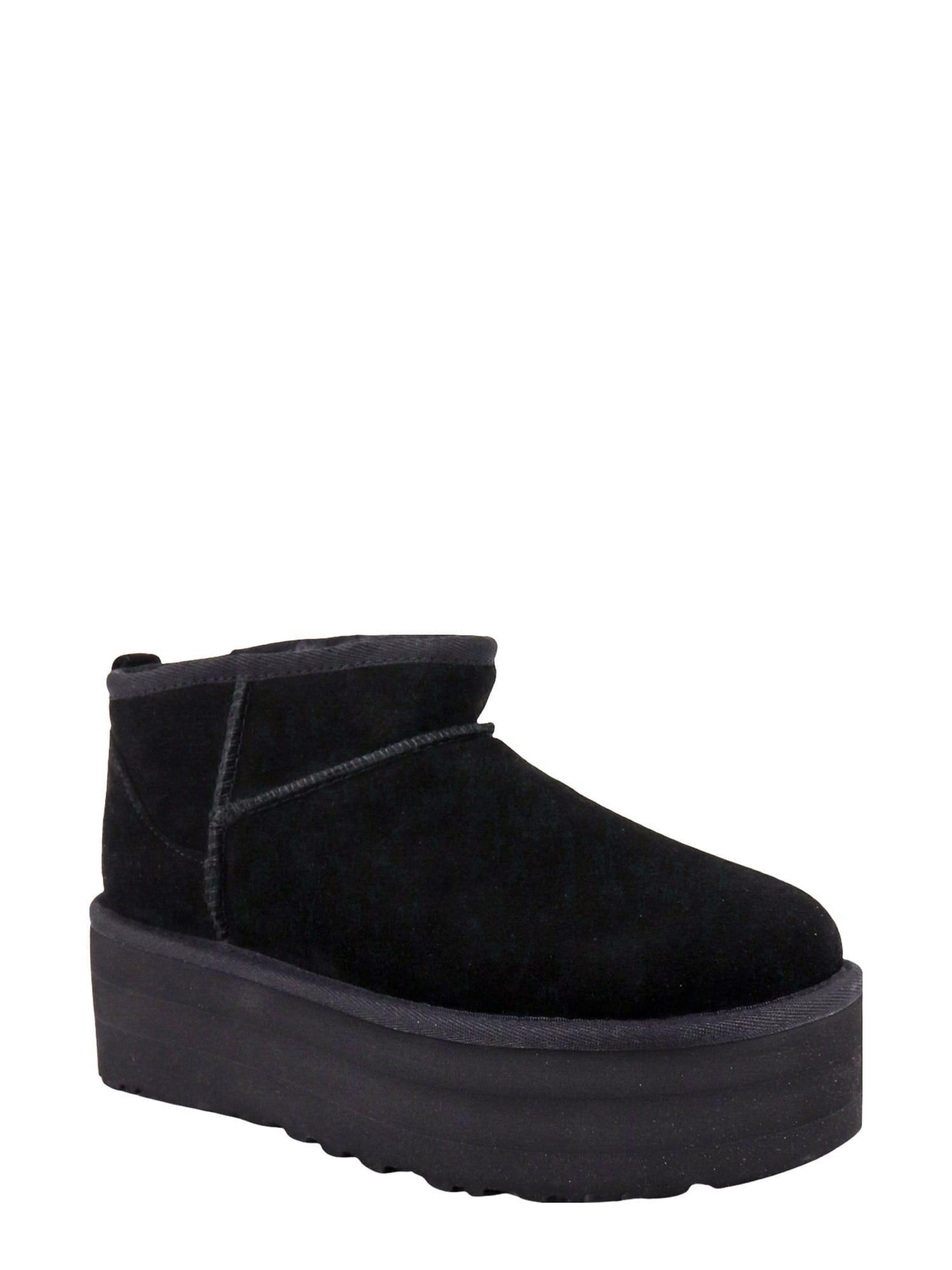 UGG Classic Ultra Mini Platform Femme Aus Shearling In Black Product Image