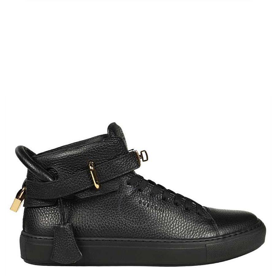 BUSCEMI Men's Black Alce High-top Leather Sneakers Product Image