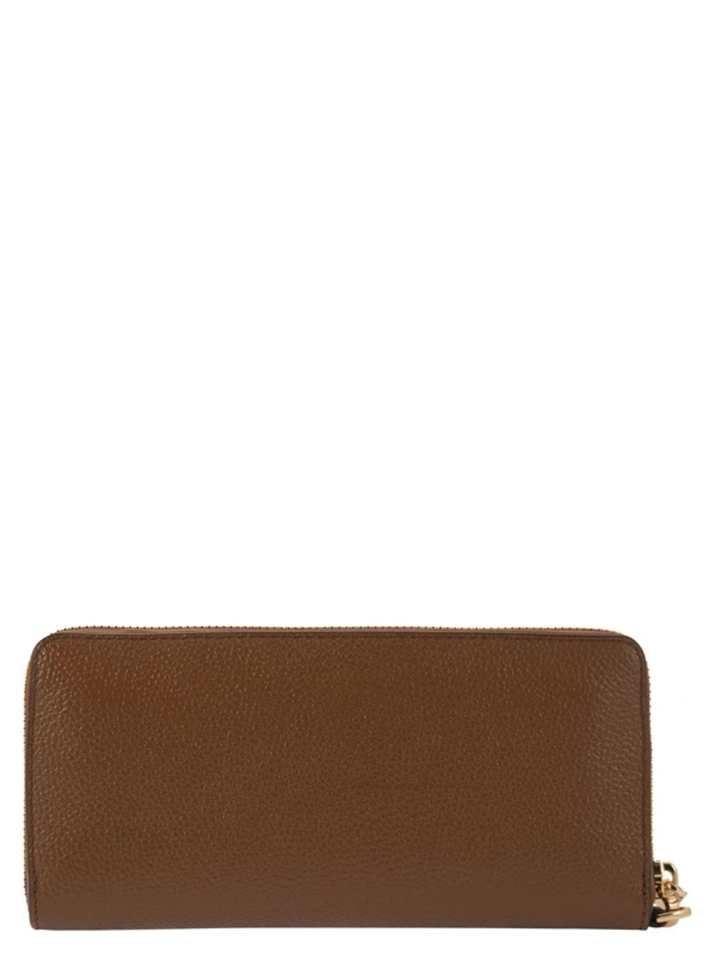 MICHAEL KORS Jet Set - Grained Leather Wallet In Brown Product Image