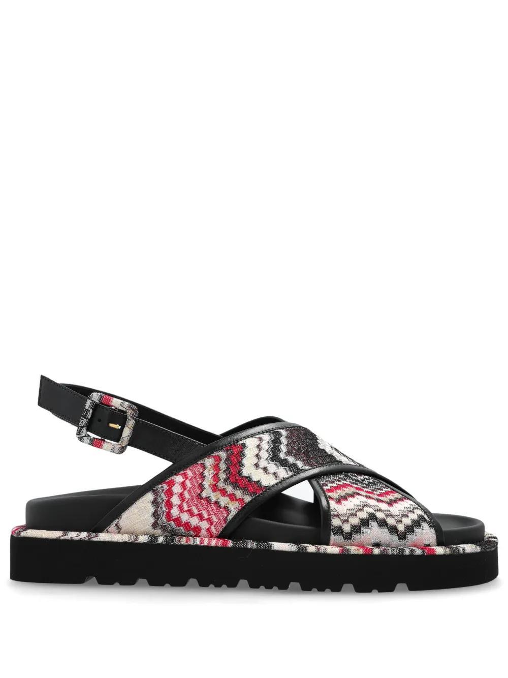 MISSONI Round-headed Flat Sandals In Multicolor Product Image