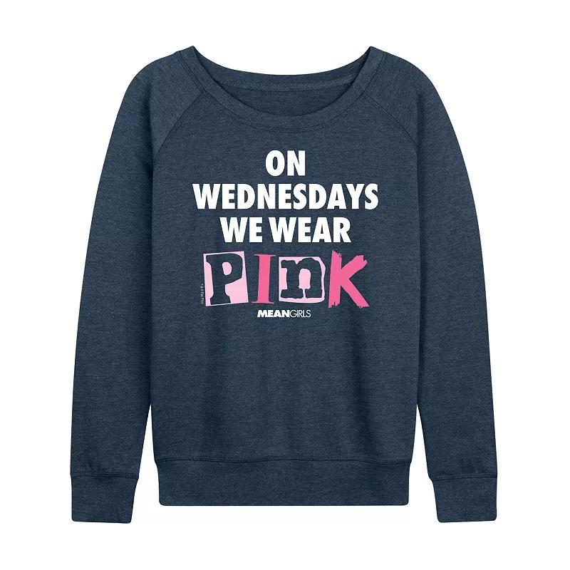 Womens Mean Girls We Wear Pink Lightweight French Terry Sweatshirt Grey Indigo Product Image