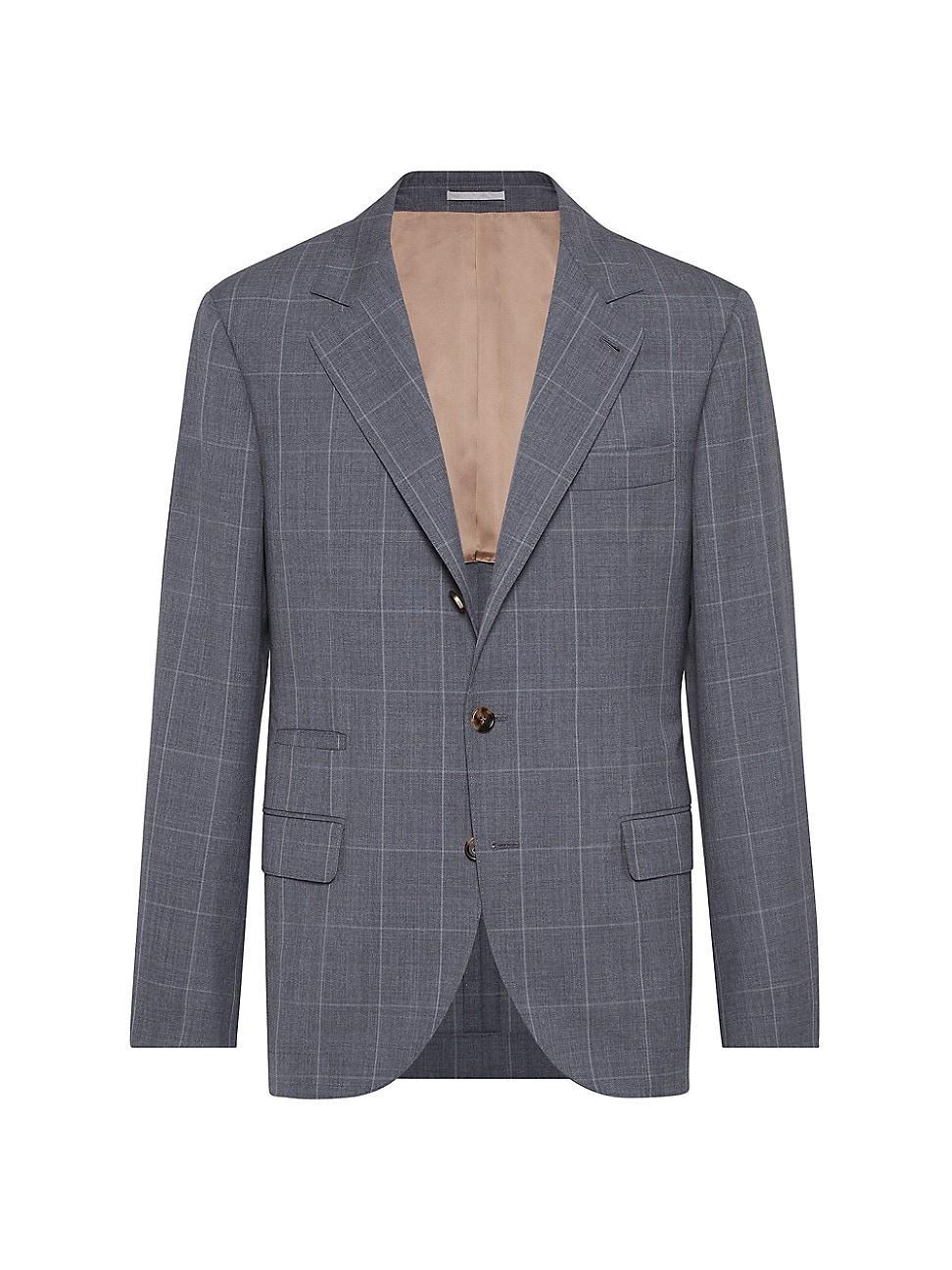 Mens Super 120s Virgin Wool Overcheck Jacket Product Image