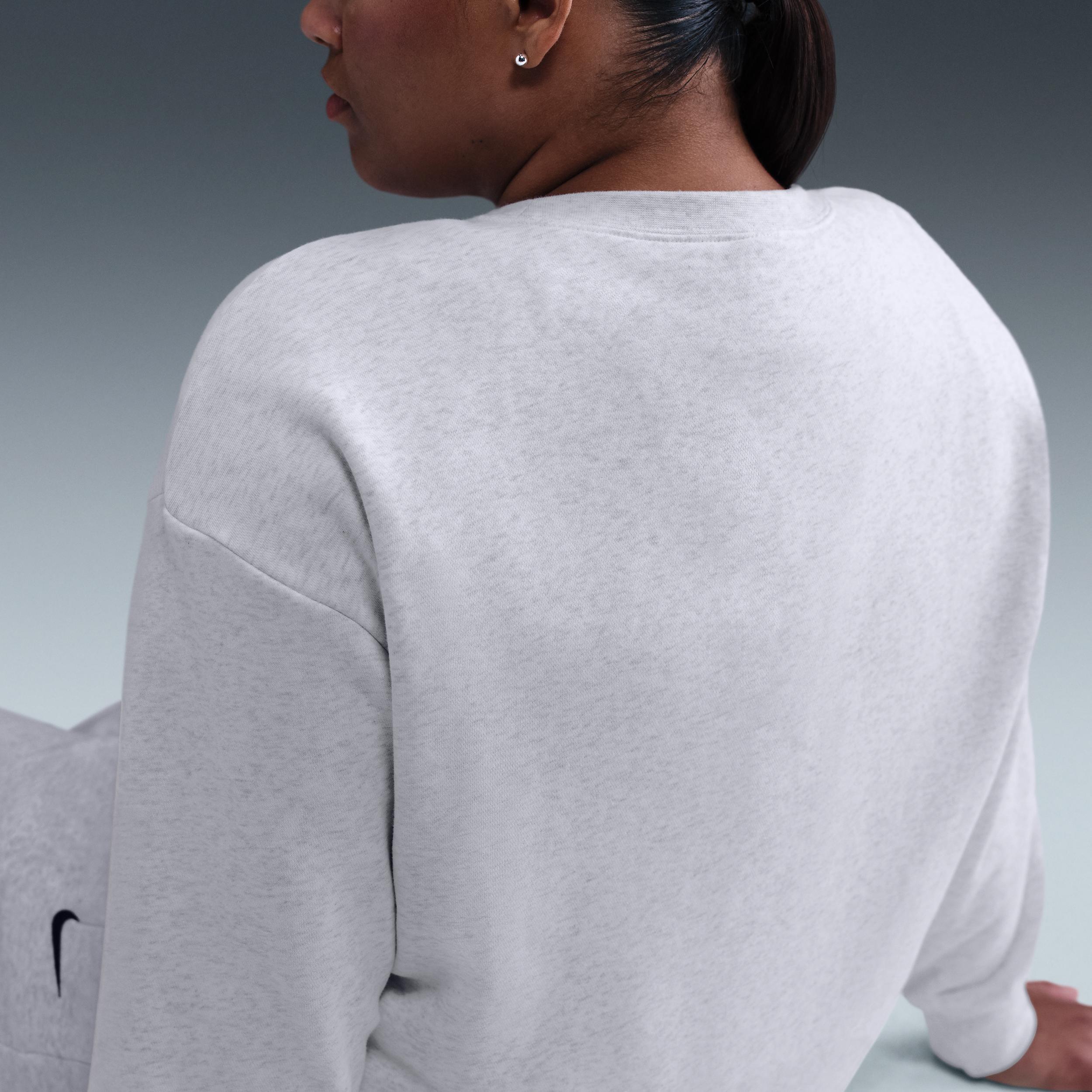 Womens Nike Sportswear Club Fleece Loose Crew-Neck Sweatshirt (Plus Size) | HV2328-051 Product Image