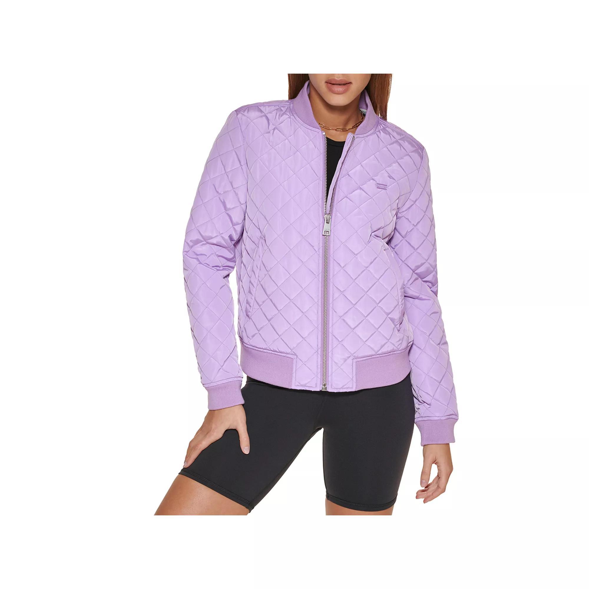 Women's Levi's® Diamond Quilted Bomber Jacket, Size: Medium, Purple Mist Product Image