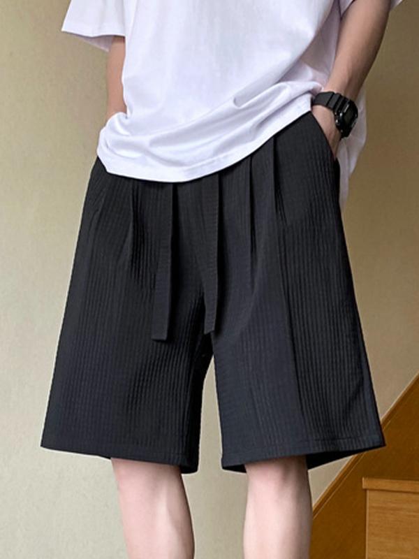 Men's Textured Solid Drawstring Shorts Product Image