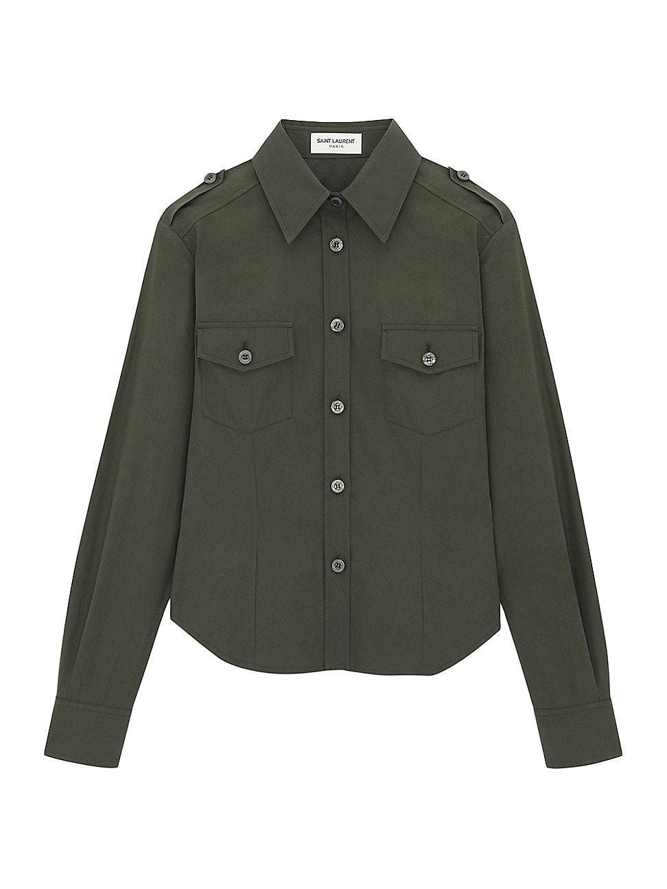 Womens Army Shirt In Cotton Poplin Product Image