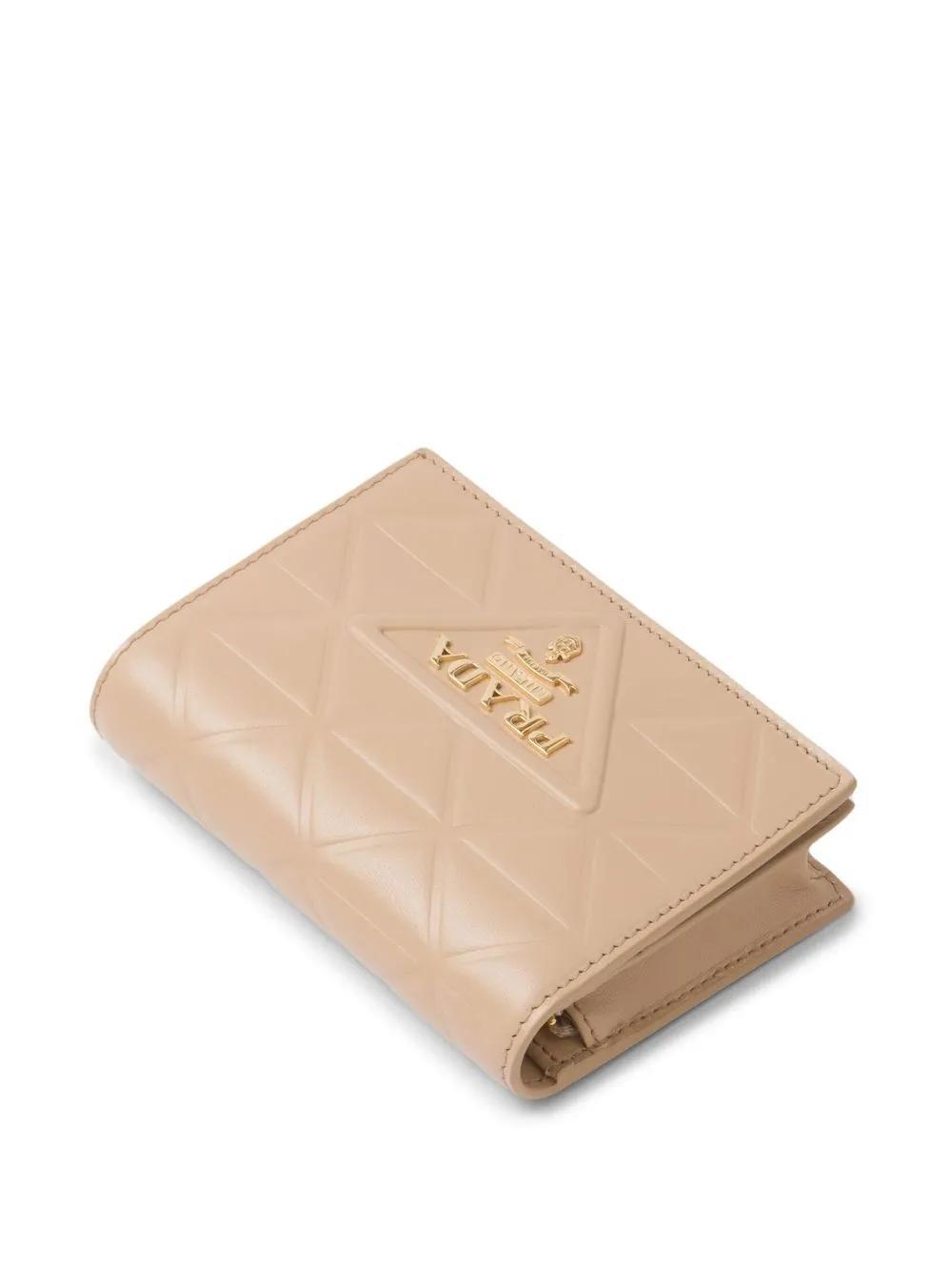 PRADA Triangle-embossed Logo-plaque Wallet In F0036 Sabbia Product Image