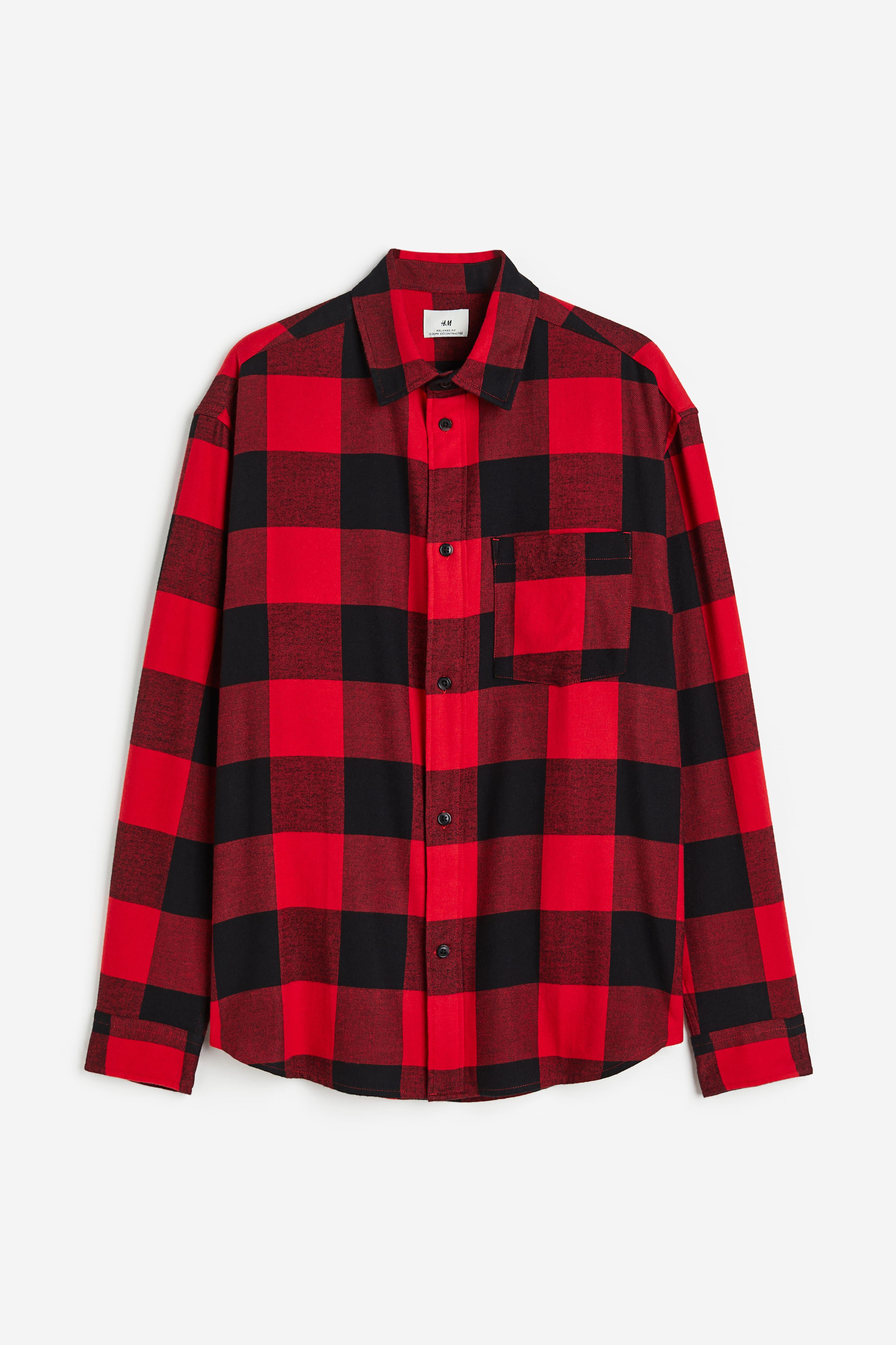 Relaxed Fit Flannel Shirt Product Image