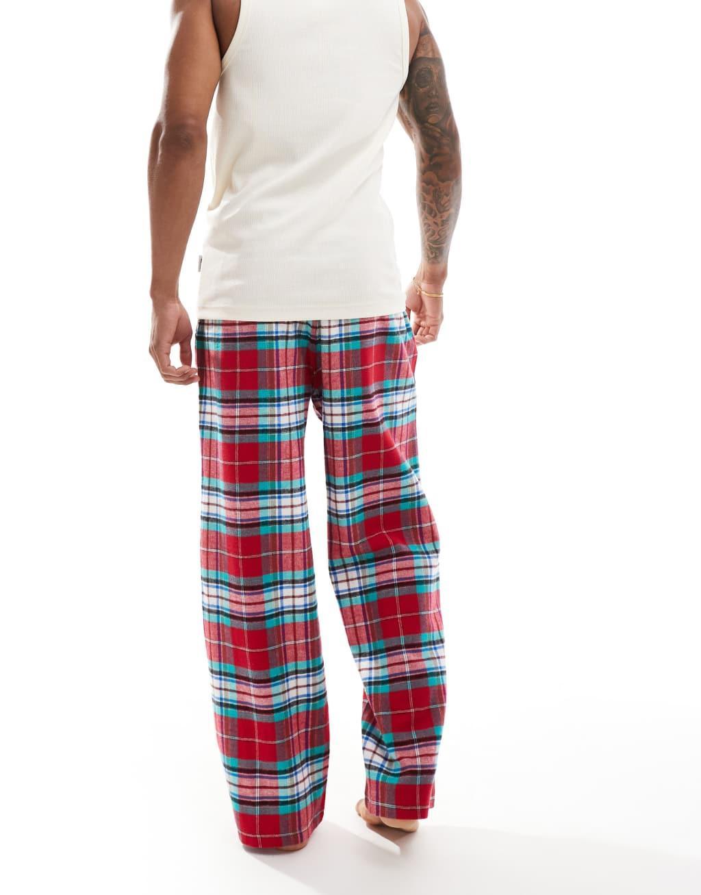 ASOS DESIGN tartan lounge pant in red Product Image