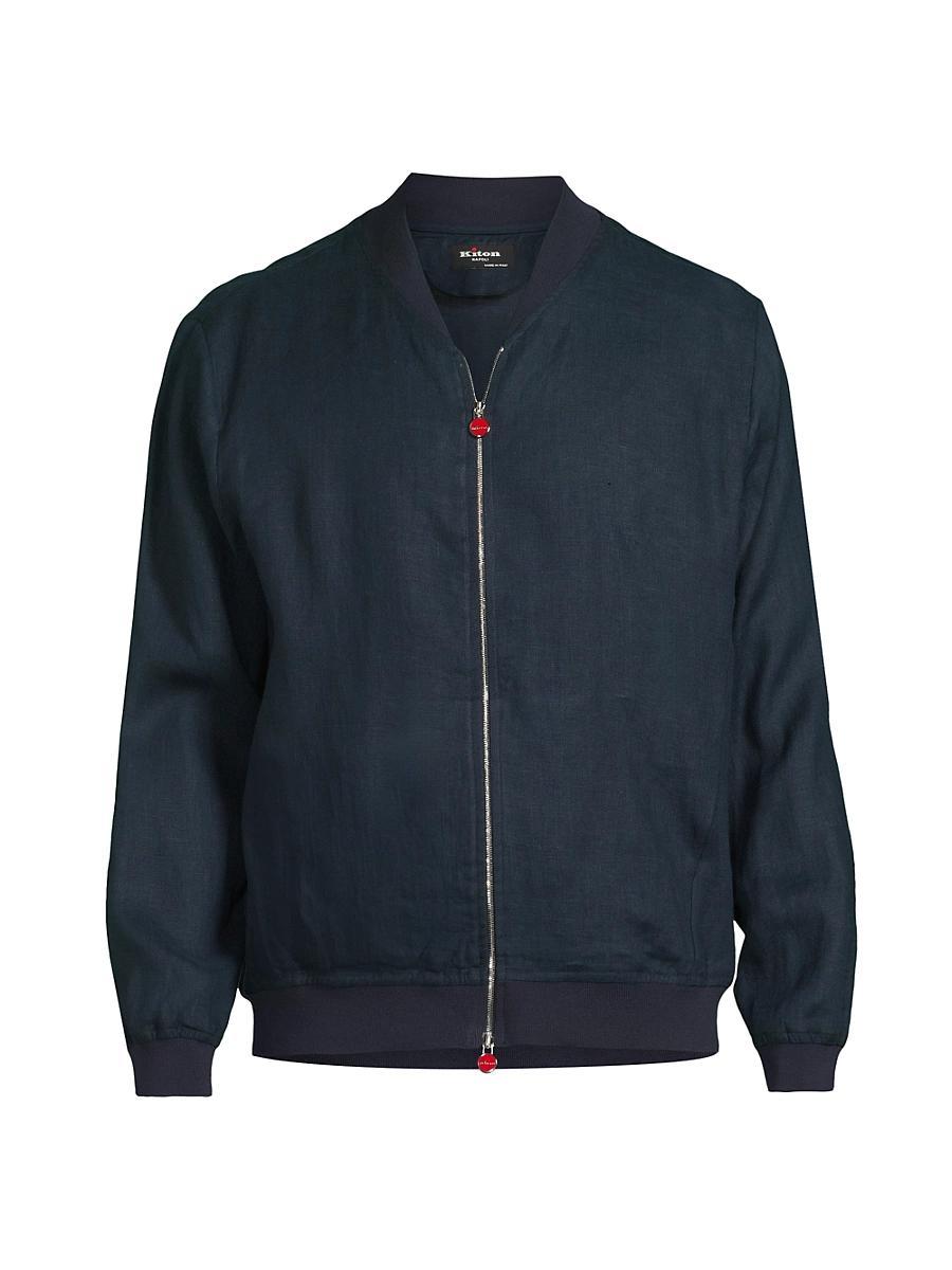 Mens Linen Bomber Jacket Product Image