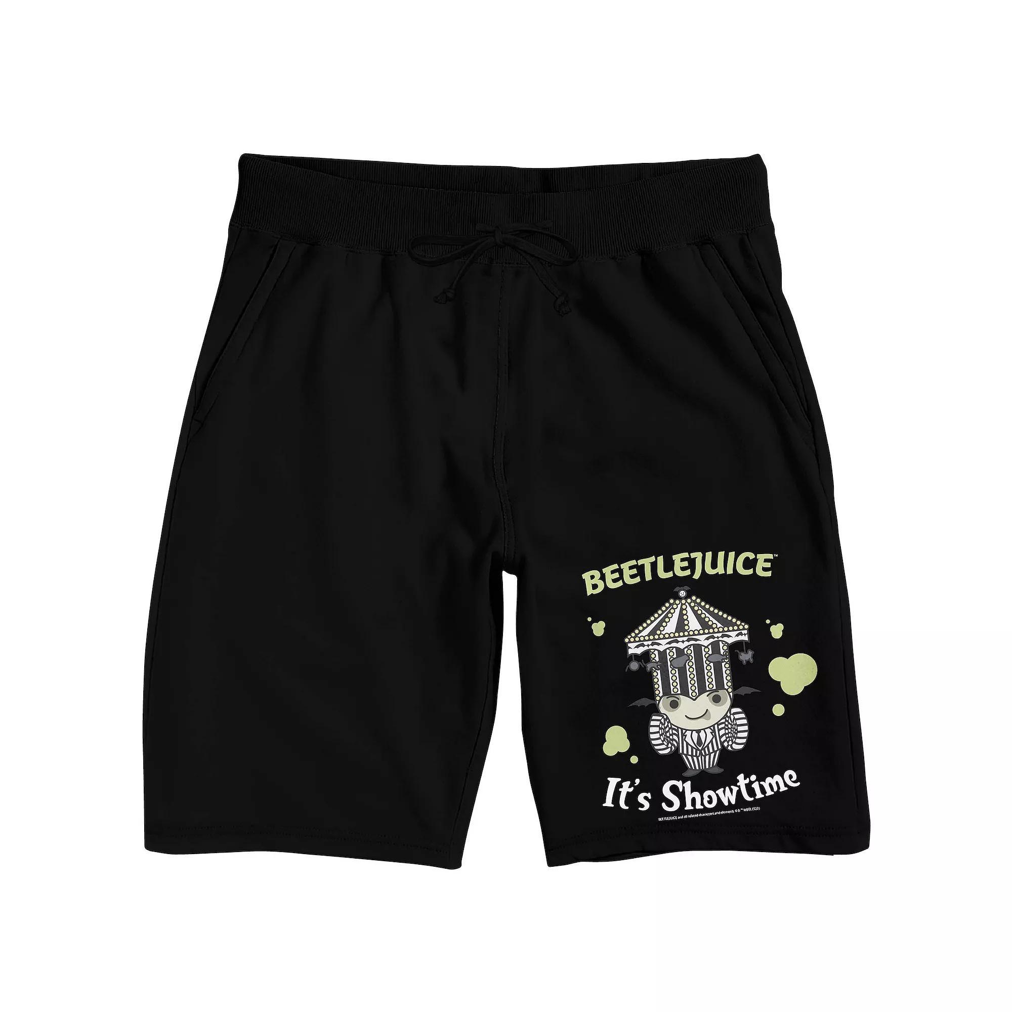 Men's Beetlejuice "It's Showtime" Sleep Shorts, Size: Small, Black Product Image