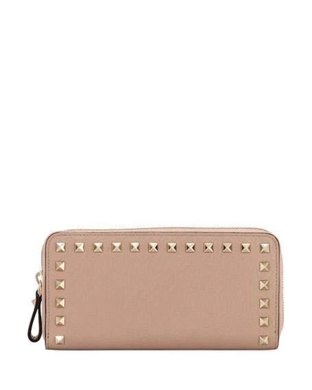 VALENTINO GARAVANI Rockstud Continental Leather Wallet In Pink Product Image