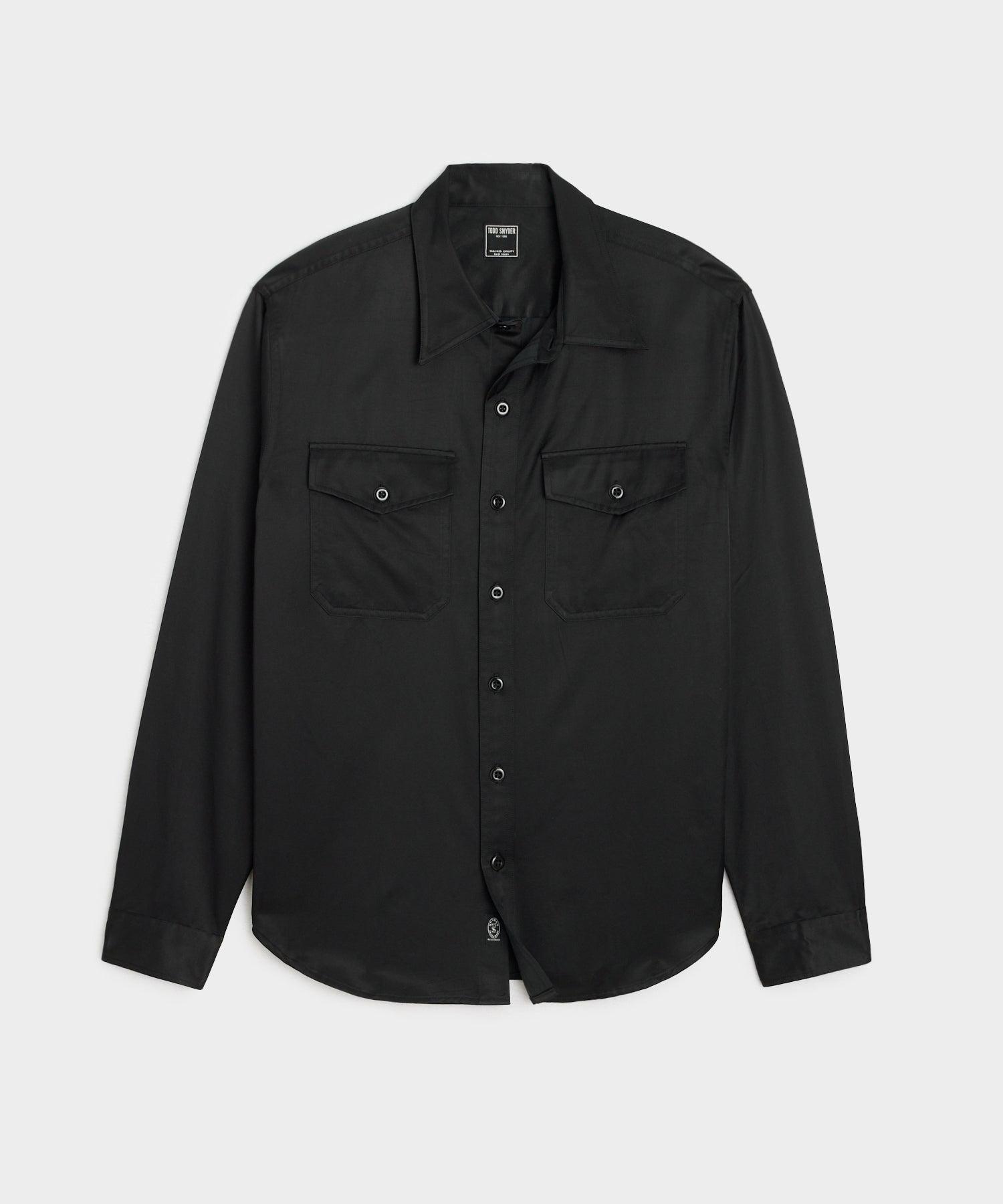 Japanese Sateen Utility Shirt in Black Product Image