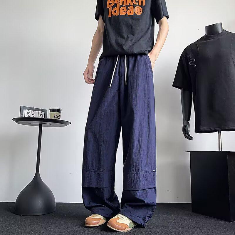 Drawstring Waist Lettering Sweat Shorts Product Image