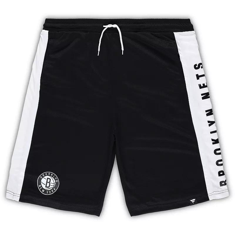 Men's Fanatics Branded Black Brooklyn Nets Big & Tall Referee Iconic Mesh Shorts,  Product Image