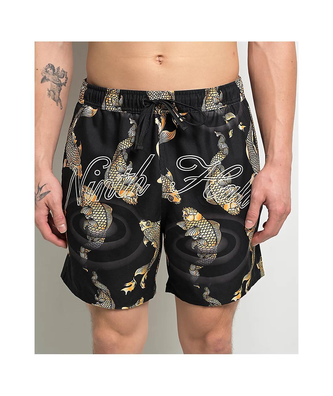 Ninth Hall Koi Black Board Shorts Product Image