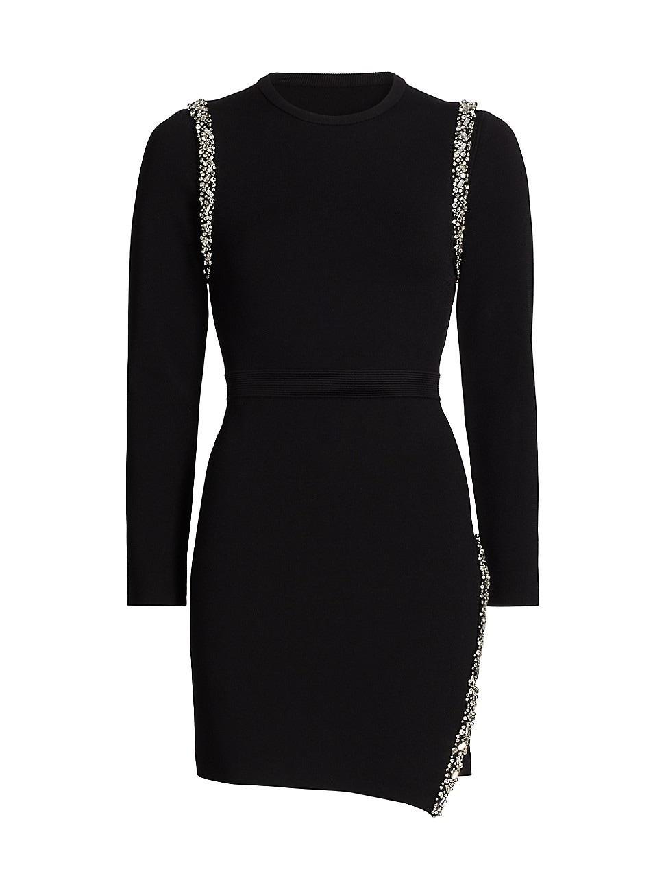 Womens Nyx Embellished Wrap-Style Minidress Product Image