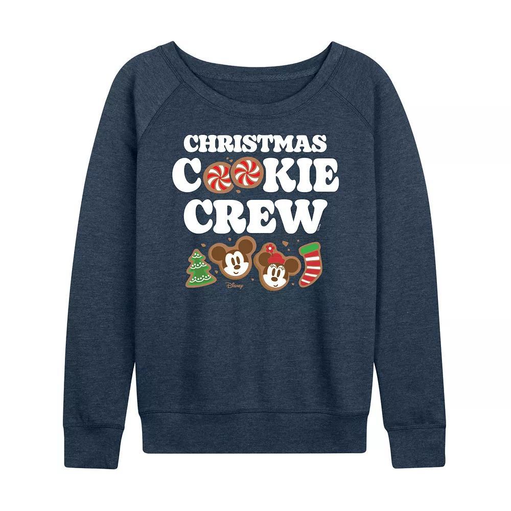 Disney's Mickey and Minnie Mouse Women's Christmas Cookie French Terry Long Sleeve Tee,  Product Image