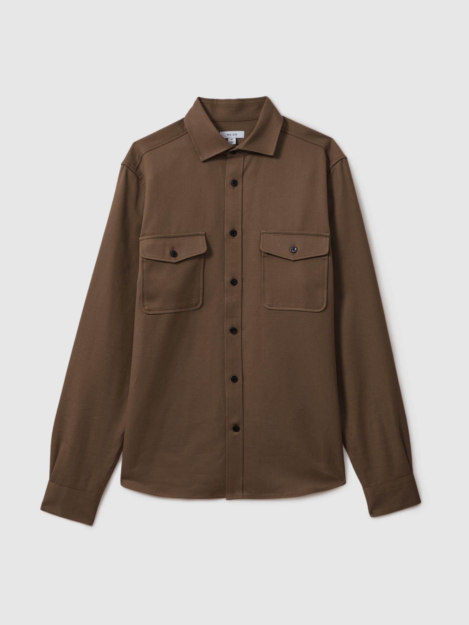 Cotton Canvas Overshirt in Tobacco Brown Product Image