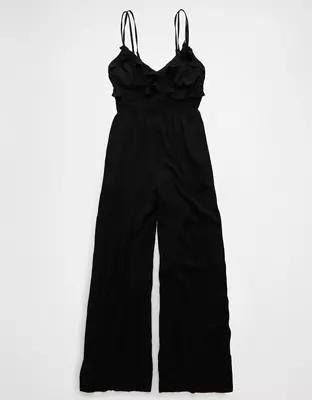 AE Ruffle Wide-Leg Jumpsuit Product Image