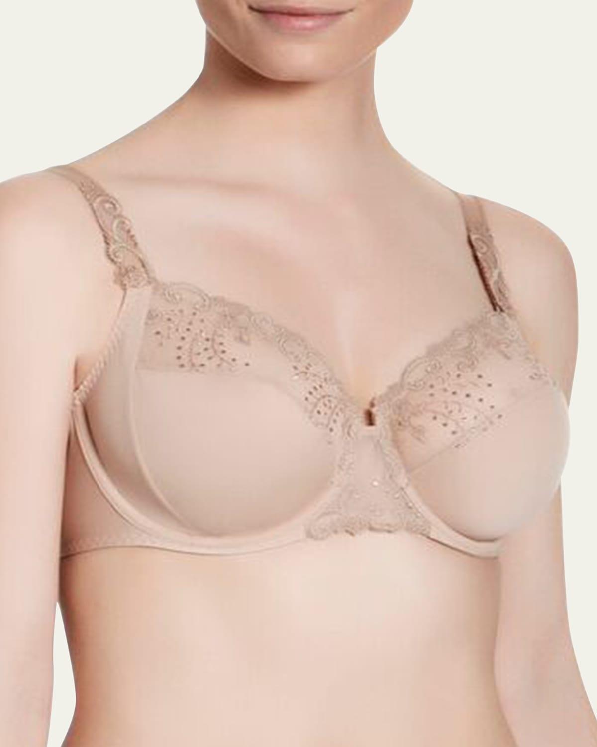 Delice Floral-Embroidered Full Cup Bra Product Image