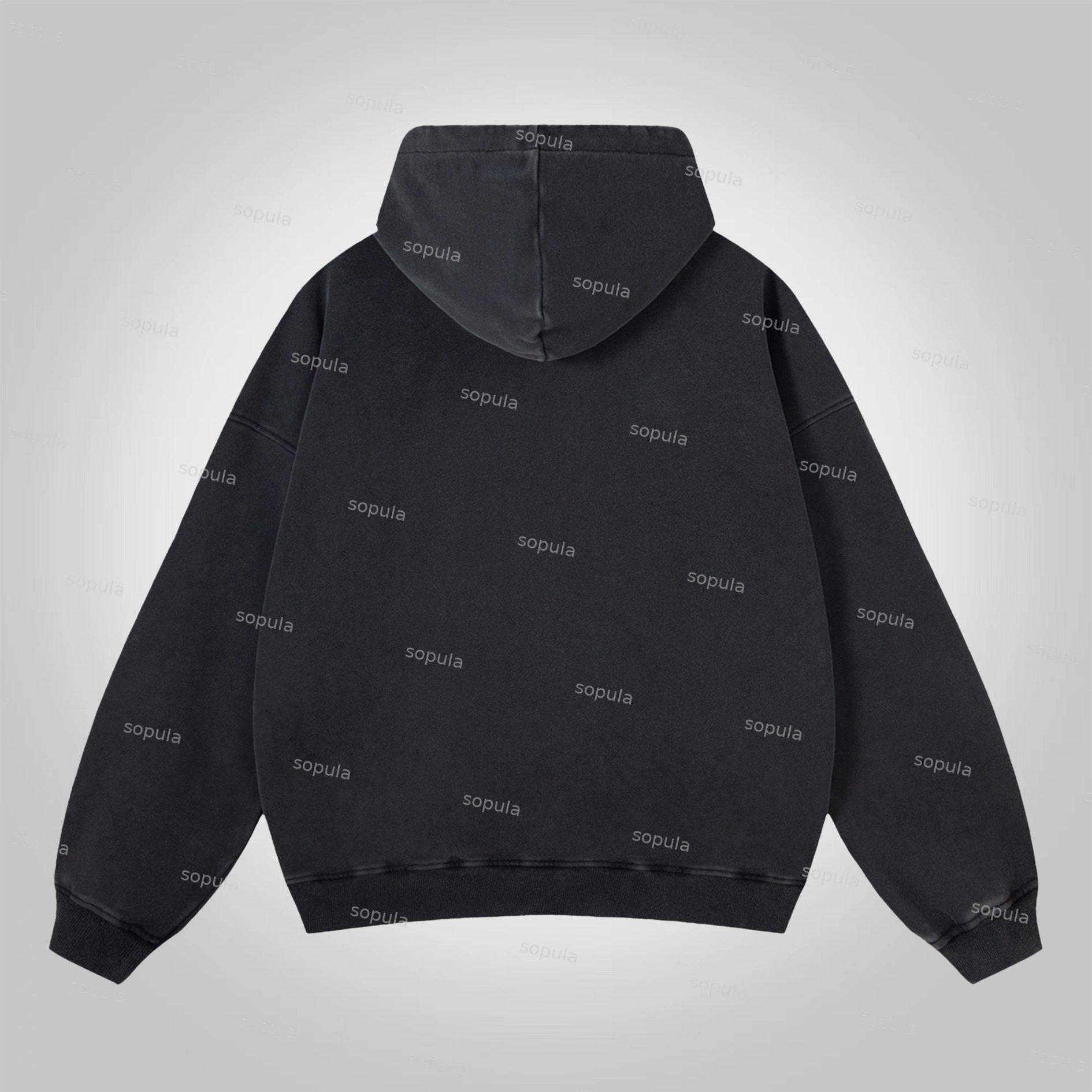 Sopula Casual The Brain Explodes Graphic Washed Hoodie Product Image