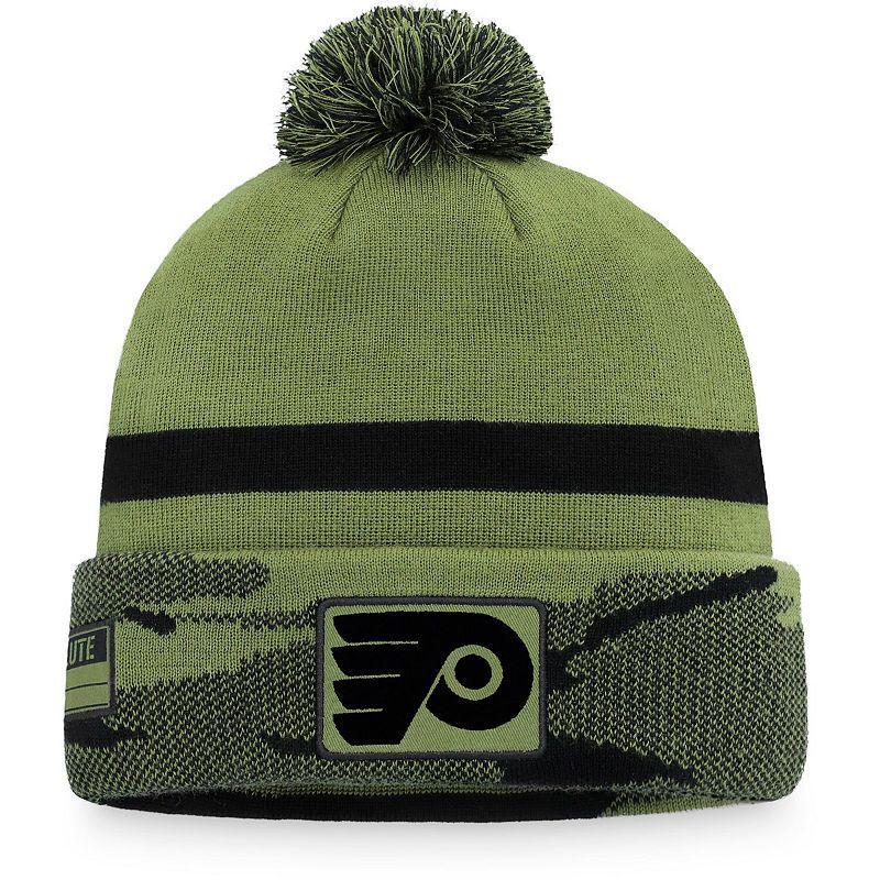 Mens Fanatics Branded Camo Philadelphia Flyers Military Appreciation Cuffed Knit Hat with Pom Product Image