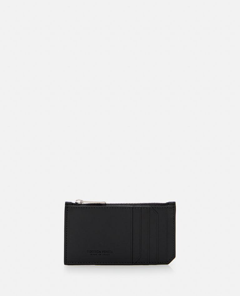 BOTTEGA VENETA Intrecciato Piccolo Zipped Card Case In Black Product Image