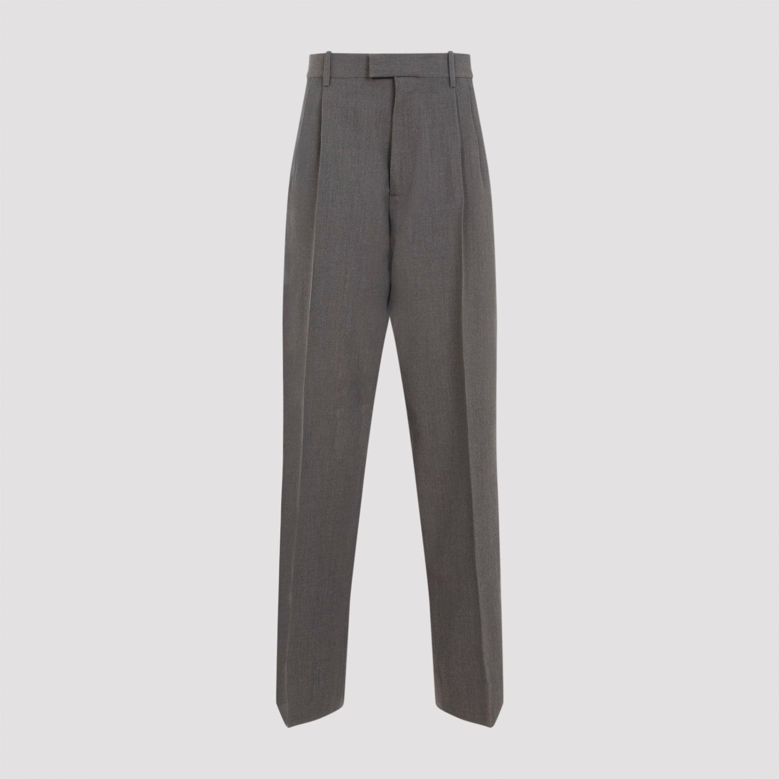 Pleated Tailored Trousers In Grey Product Image