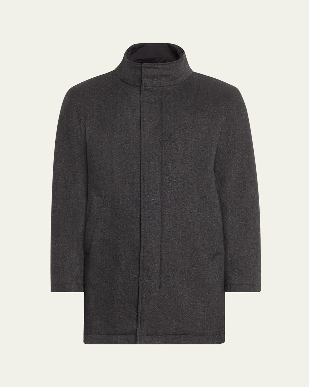 Mens Herringbone Car Coat with Nylon Wind Guard Product Image