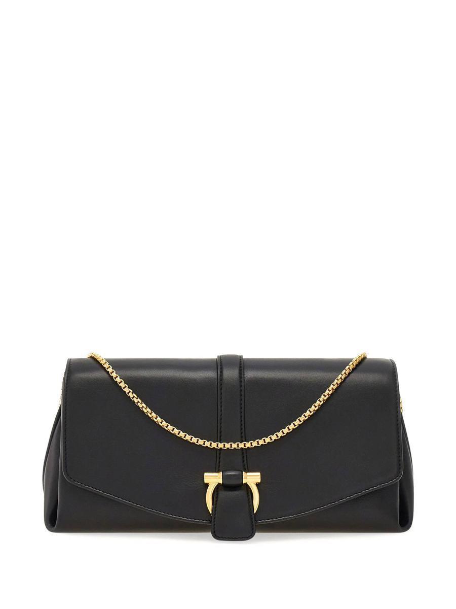 FERRAGAMO Medium Front Flap Shoulder Bag In Black Product Image