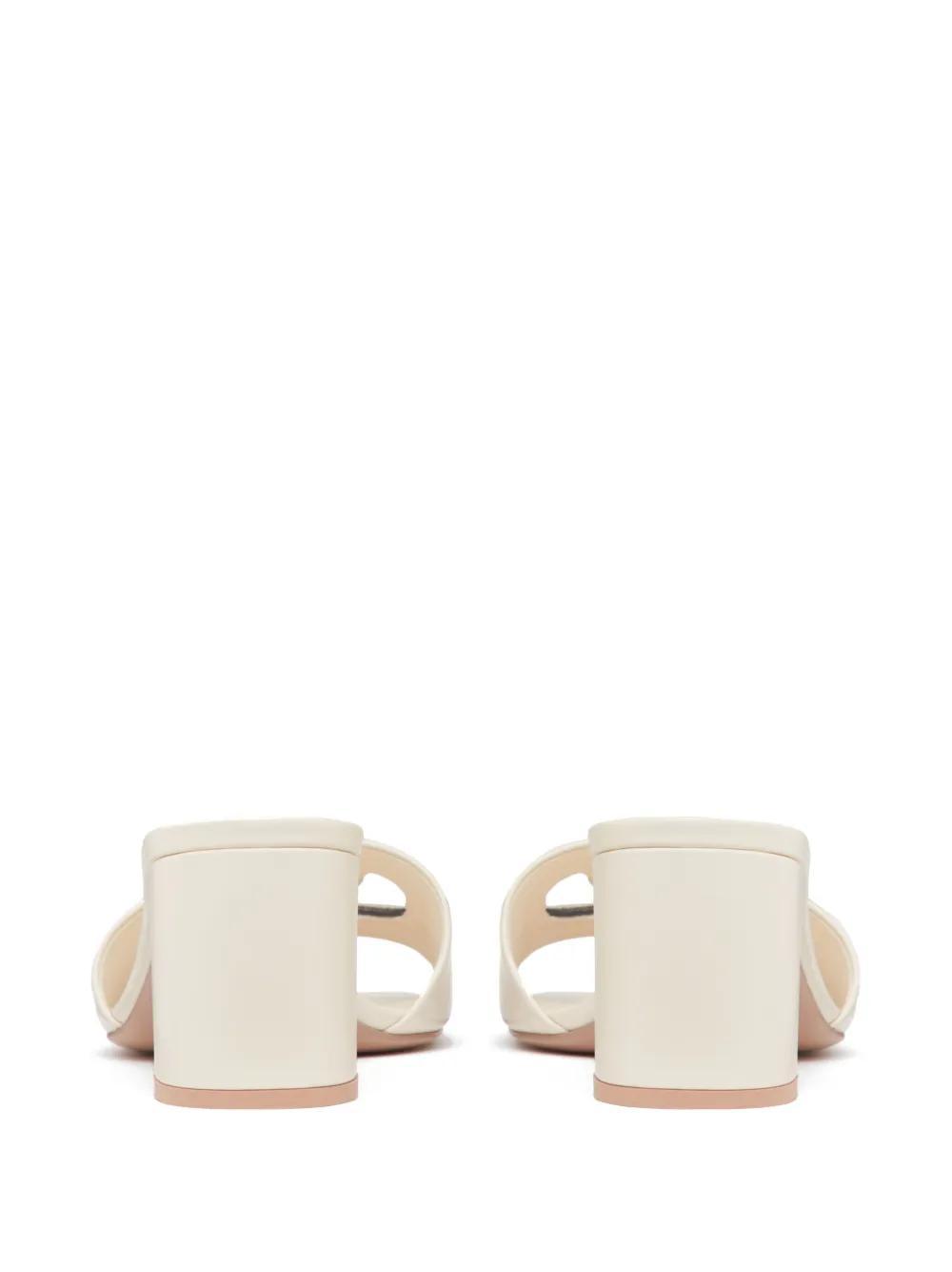 VALENTINO GARAVANI Vlogo Signature 60mm Leather Mules In White Product Image