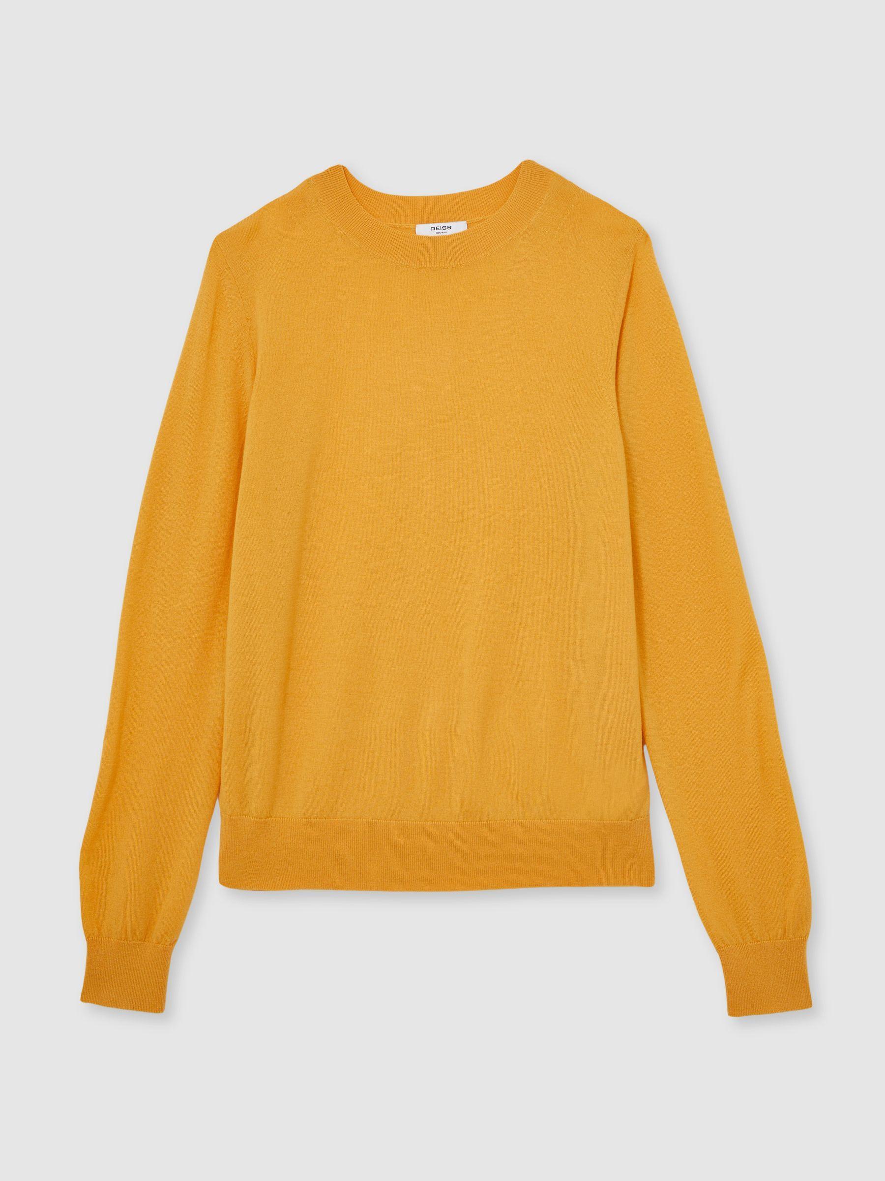 Merino Wool Crew-Neck Jumper in Yellow Product Image