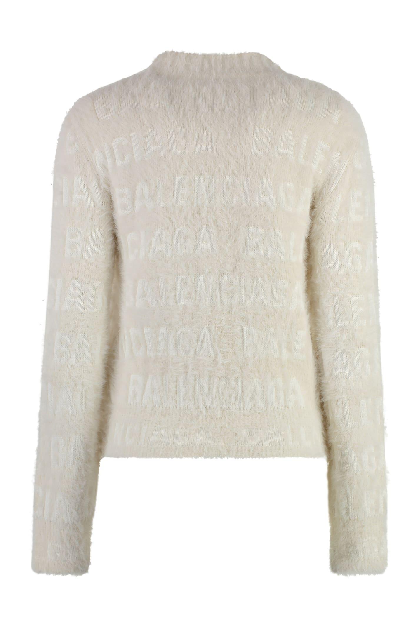 BALENCIAGA Wool Blend Pullover In Off White Product Image